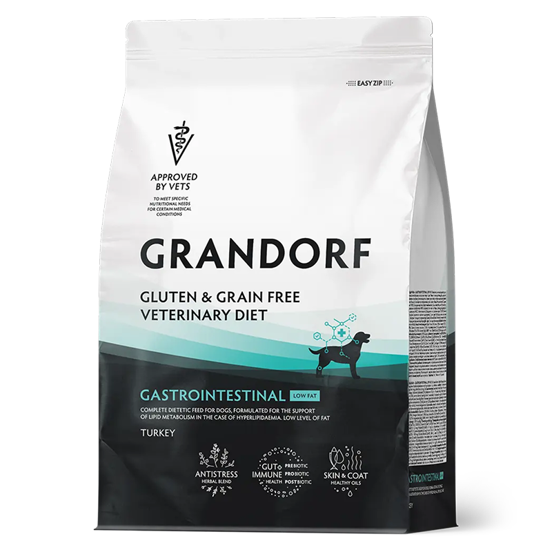 Grandorf Veterinary Diet Dog Gastrointestinal Low Fat 1кг для Собак, способствующий регуляции метабо