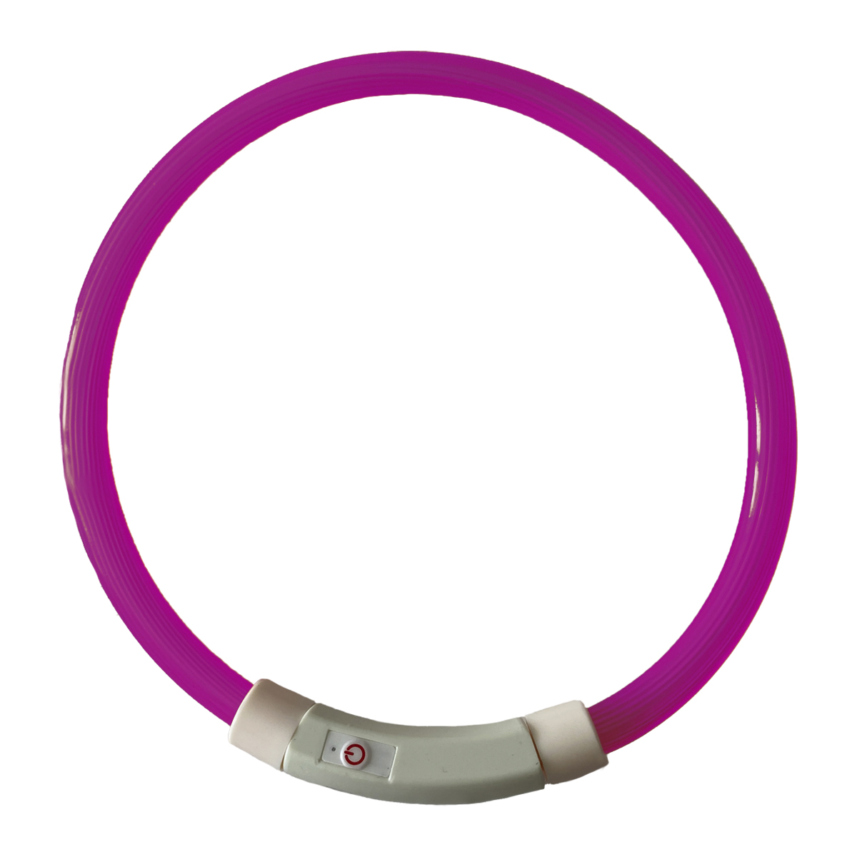 Ошейник TopPet Neon M (50см), светящийся, фуксия