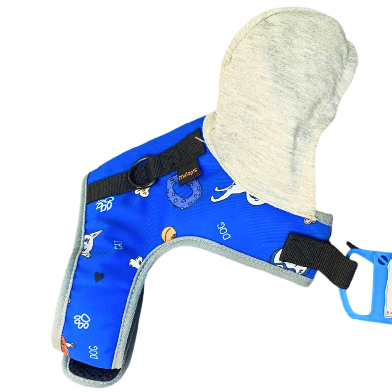 Шлейка Midepet с капюшоном L (шея 32, грудь 36-47 см) синяя