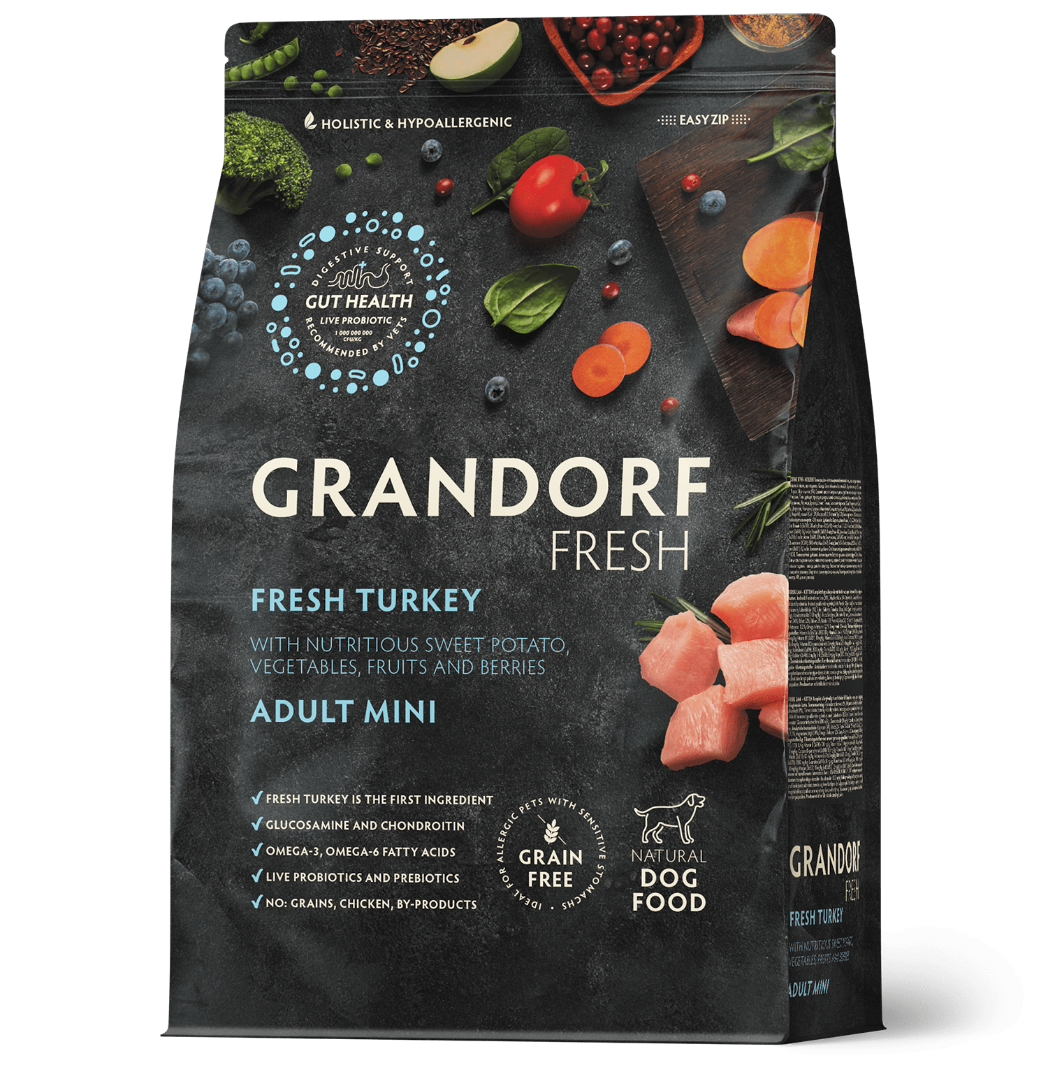 Grandorf FRESH для Собак мелких пород Индейка с бататом 3кг