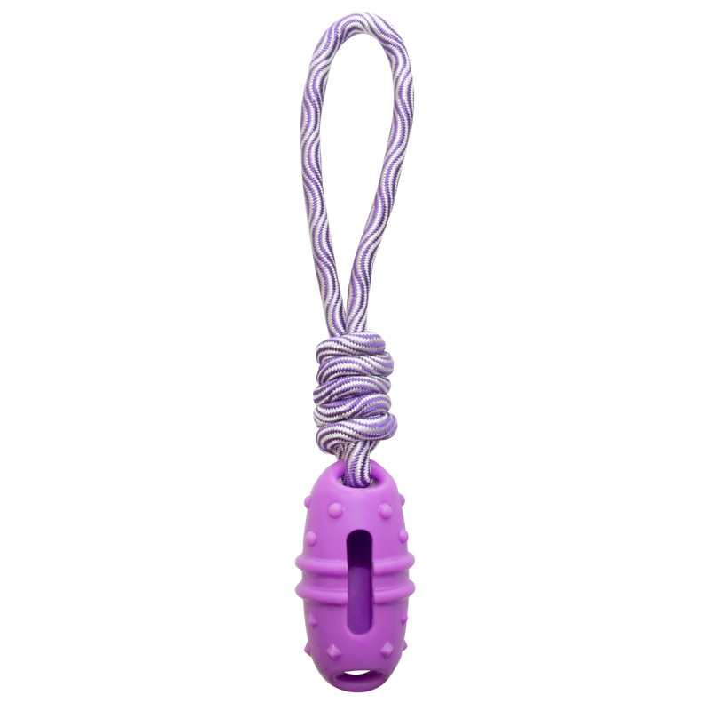 Игрушка Triol Баклажан с веревкой для Собак из термопластической резины, 9/30см