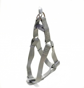 Шлейка Nunbell 15мм*32-47см нейлон Серый со светоотражающей нитью