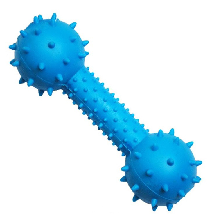 Игрушка TopPet Гантель с бубенчиком, литая резина 14 см