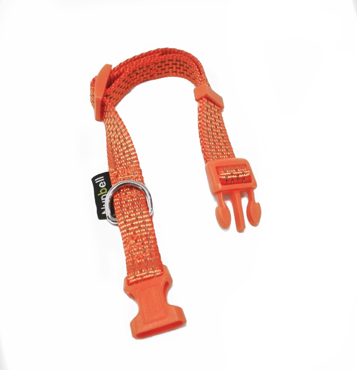 Ошейник Nunbell нейлон 15мм*44см Оранжевый со светоотражающей нитью