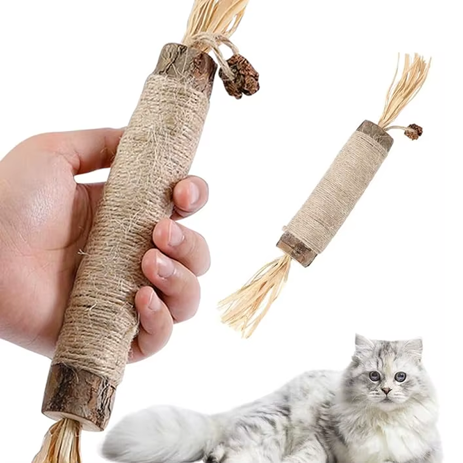 Игрушка TopPet для кошек Палочка с джутом, кукурузными кисточками, плодом Мататаби