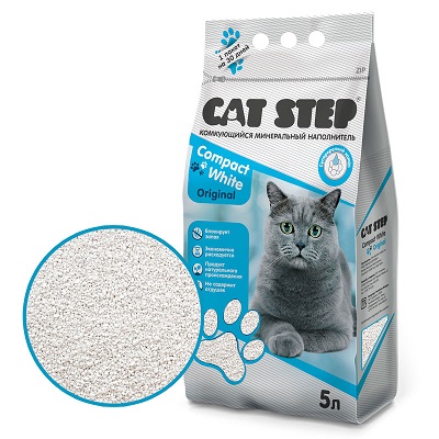 Cat Step Compact White Original 5л Комкующийся