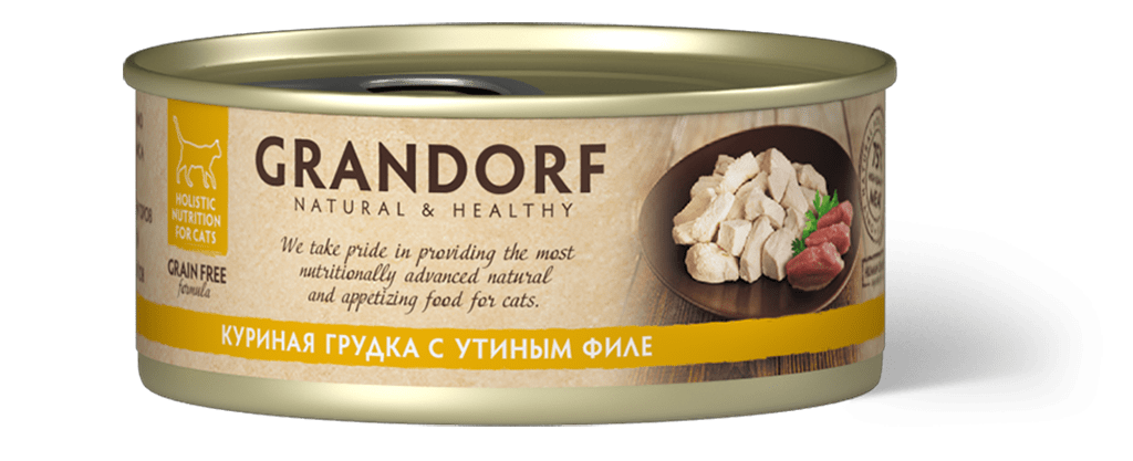 конс. Grandorf для Кошек Куриная грудка с утиным филе 70г