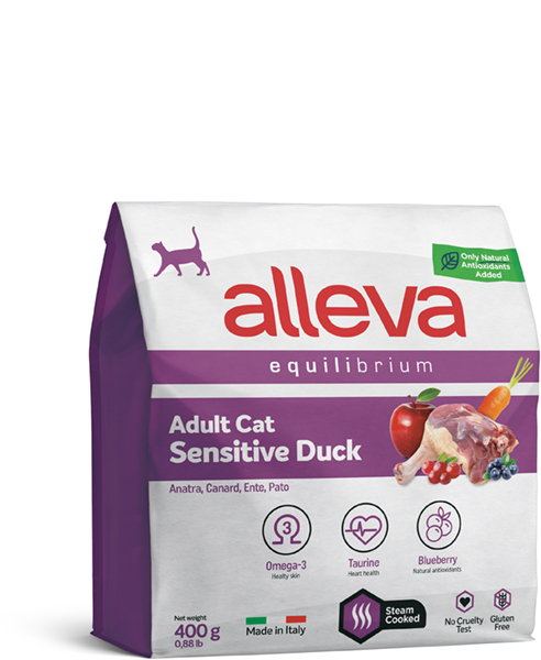 Alleva Equilibrium Sensitive Cat 400г с Уткой