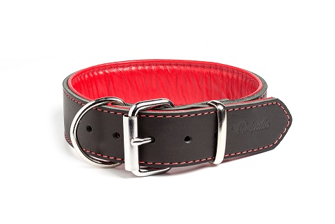 Ошейник Gripalle Остин 30мм*37-47 Черный с Красной Подкладкой