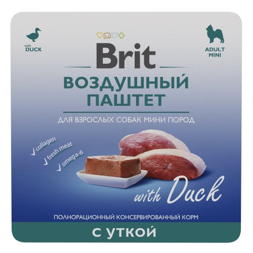конс. Brit Воздушный паштет для Собак Утка, 100г