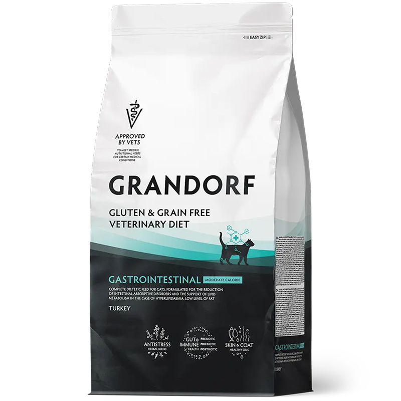 Grandorf Veterinary Diet Cat Gastrointestinal Moderate Calorie 2кг для Кошек склонных к набору веса