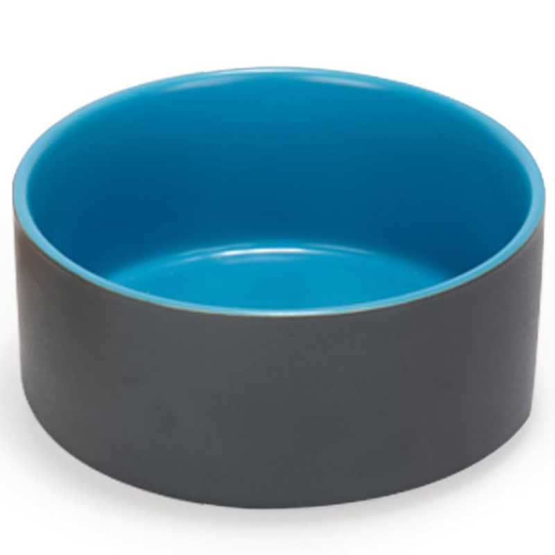 Миска керамическая TopPet, серо-синяя 350 мл