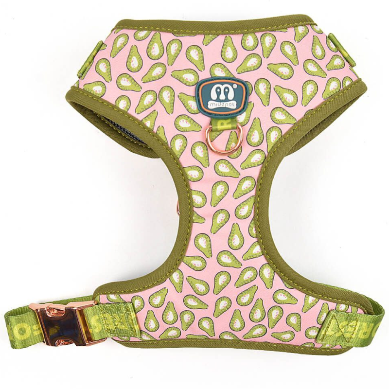 Шлейка MidePet "Color Blooming" S (шея 35-44, грудь 41-54 см) розово-салатовая с рисунком