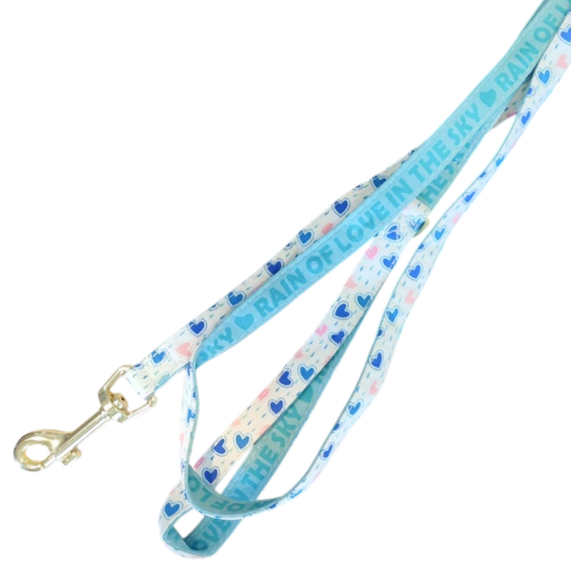 Поводок MidePet "Color Blooming" S 1,5x120 см, бело-голубой с рисунком