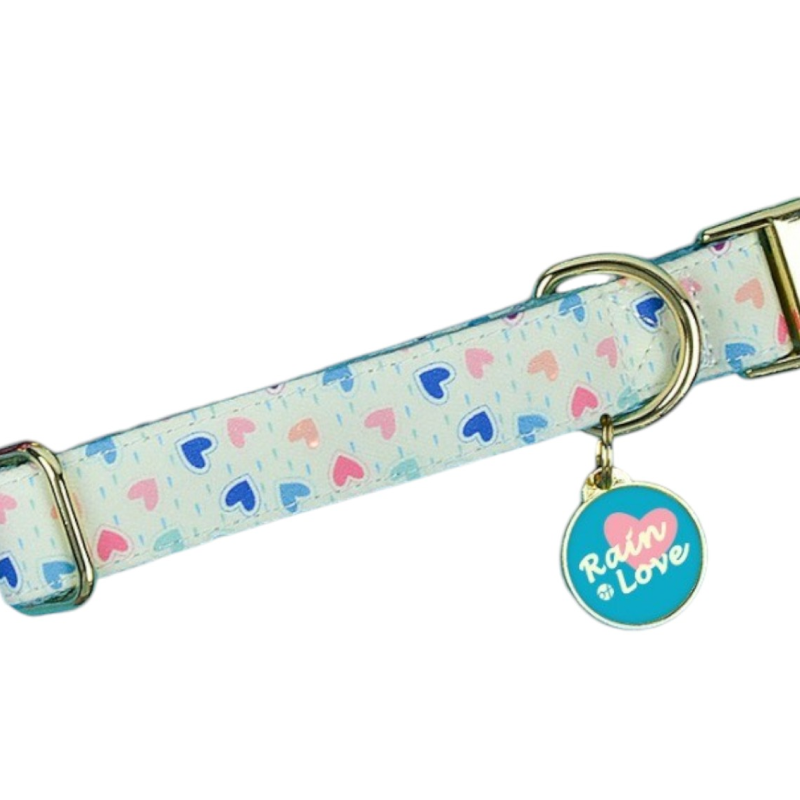 Ошейник MidePet "Color Blooming" S 1,5x20-30 см, бело-голубой с рисунком