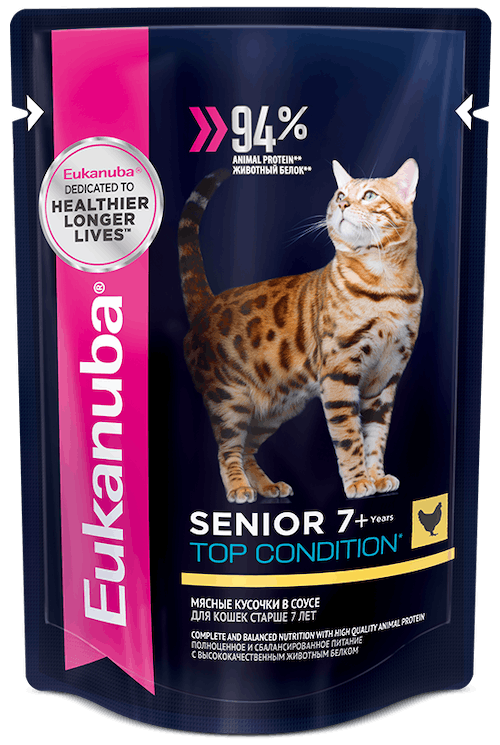 пауч Eukanuba для Кошек 7+ с Курицей 85г