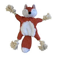 Игрушка TopPet Лиса шуршащая с канатом, 27 см.