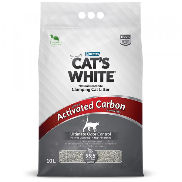 Cat's White Activated Carbon комкующийся с активированным углем 10л