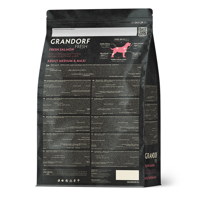 Grandorf FRESH для Собак средних и крупных пород Лосось с Бататом 10кг
