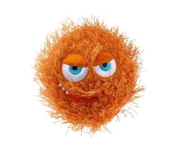 Игрушка GiGwi GRAZY BALL Мячик оранжевый с пищалкой, 7см для Собак