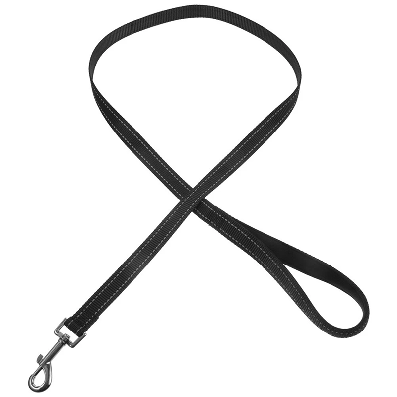 Поводок Nunbell нейлон 15мм*120см Черный со светоотражающей нитью