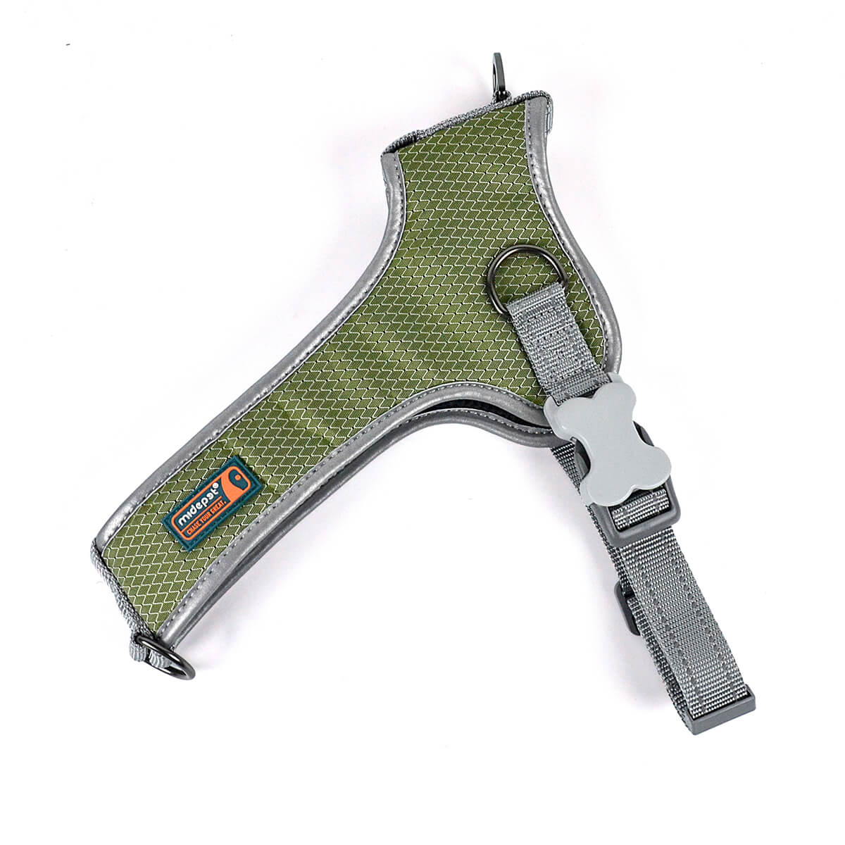 Шлейка MidePet "Odyssey" - M (шея 32-52, грудь 56-69 см) зеленая