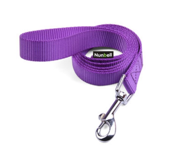 Поводок Nunbell нейлон 20мм*120см Фиолетовый со светоотражающей нитью