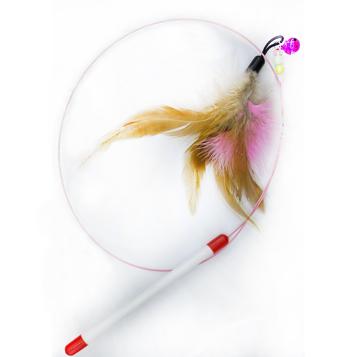 Дразнилка TopPet на стальном пруте с перями