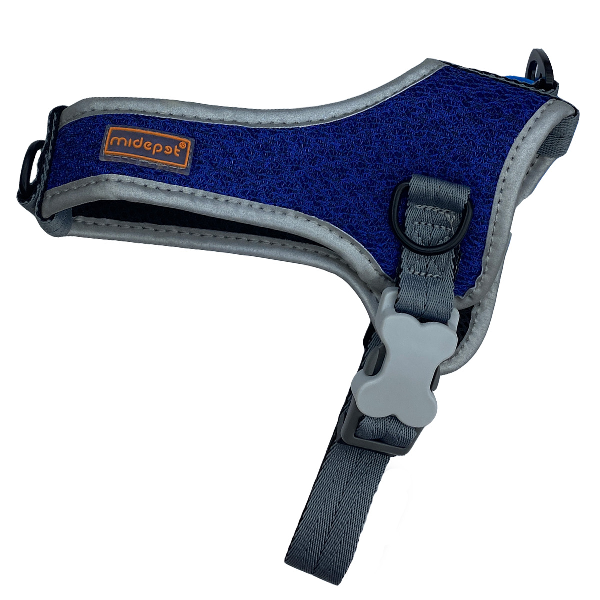 Шлейка Midepet с cотами T образная L (шея 50, грудь 52-67см) Синяя