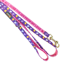 Поводок MidePet "Color Blooming" S 1,5x120 см,  сиренево-розовый с рисунком