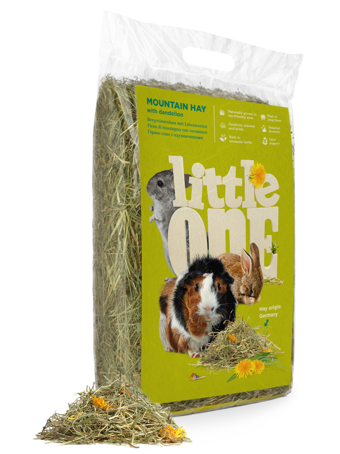 Сено Little One Горное с Одуванчиком 400г для Грызунов  