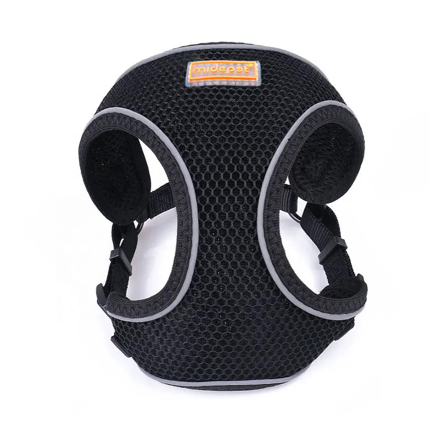 Шлейка Midepet с cотами Х образная L (шея 48 , грудь 55-65см) Чернная