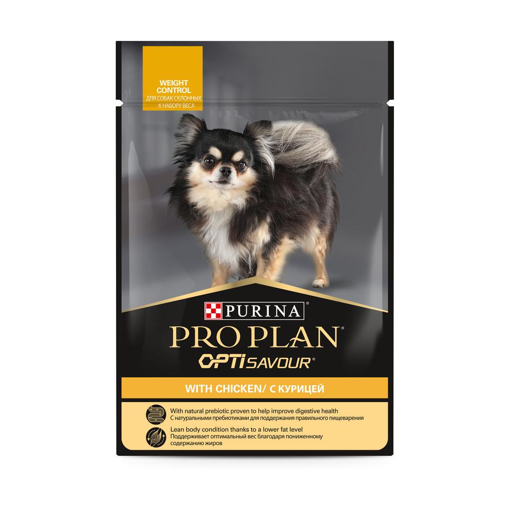 Влажный корм PRO PLAN Контроль веса для собак мелких пород, с курицей, 85 г 