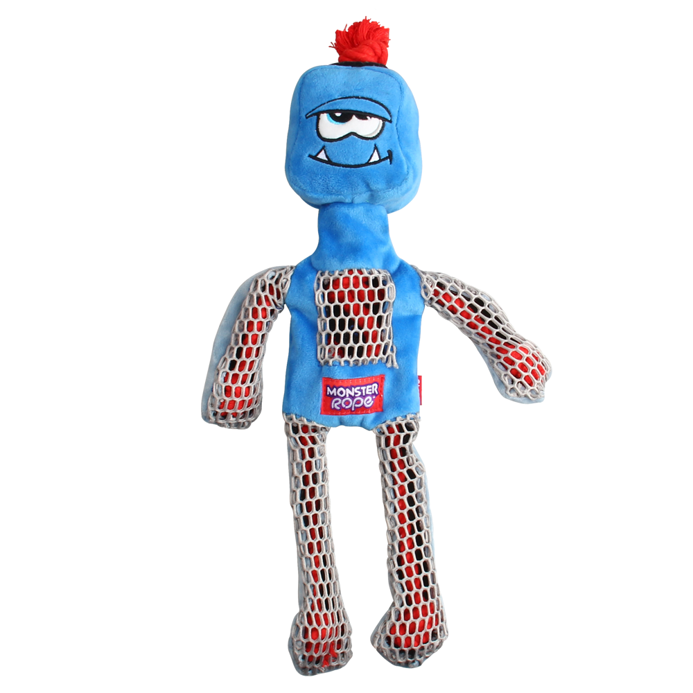 Игрушка GiGwi Монстр с пищалкой и веревками, 40см для Собак