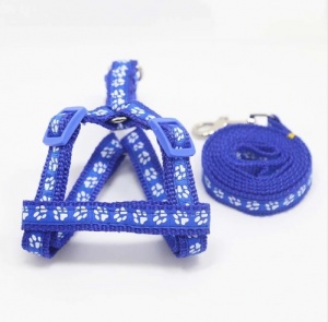 Комплект TopPet №10 Нейлон Поводок+Шлейка, Синий с рисунком