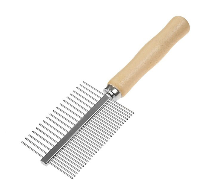 Расческа Nunbell Деревянная ручка двусторонняя 17 см