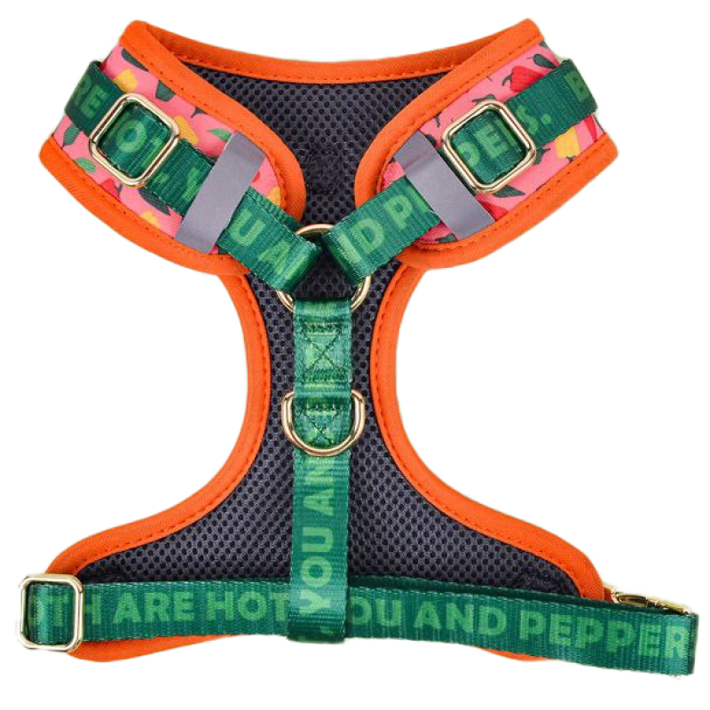 Шлейка MidePet "Color Blooming" M (шея 38-47, грудь 45-62 см) розово-зеленая с рисунком