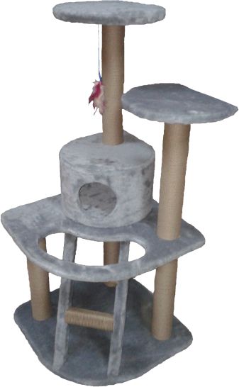 Комплекс Джерри угловой с Домиком и Лесенкой 5 труб h=145см для Кошек