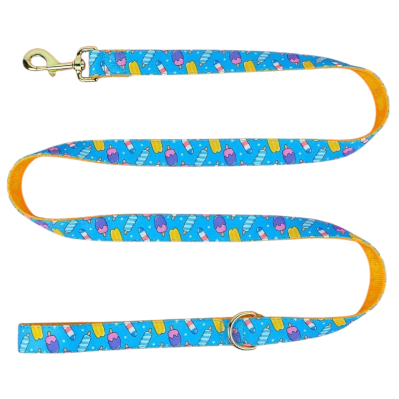 Ошейник MidePet "Color Blooming" S 1,5x20-30 см голубо-оранжевый с рисунком