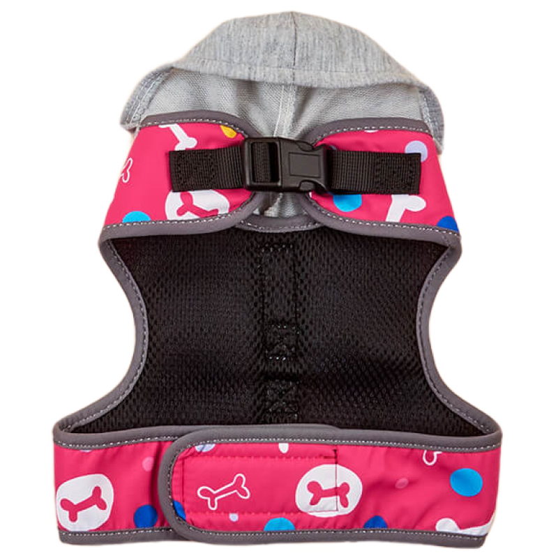 Шлейка Midepet с капюшоном S (шея 25, грудь 28-34 см) розовая