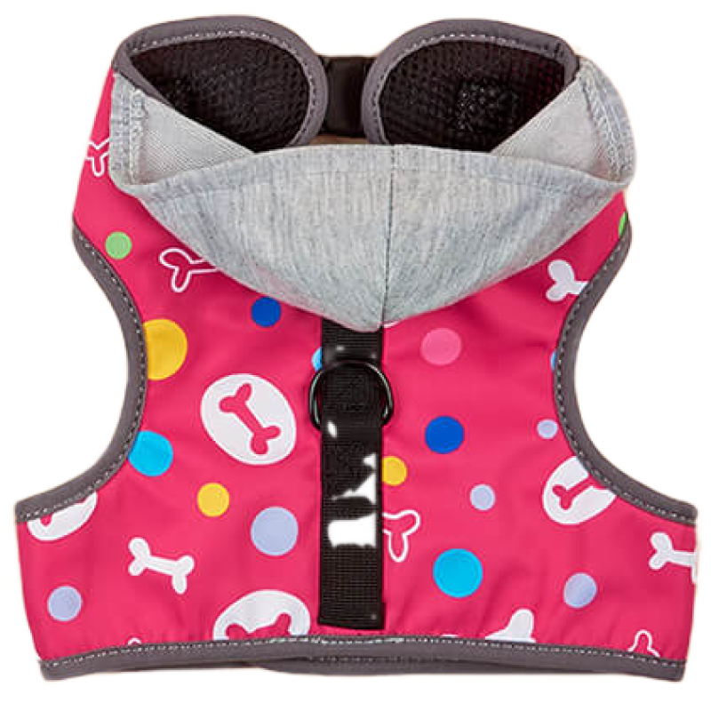 Шлейка Midepet с капюшоном S (шея 25, грудь 28-34 см) розовая