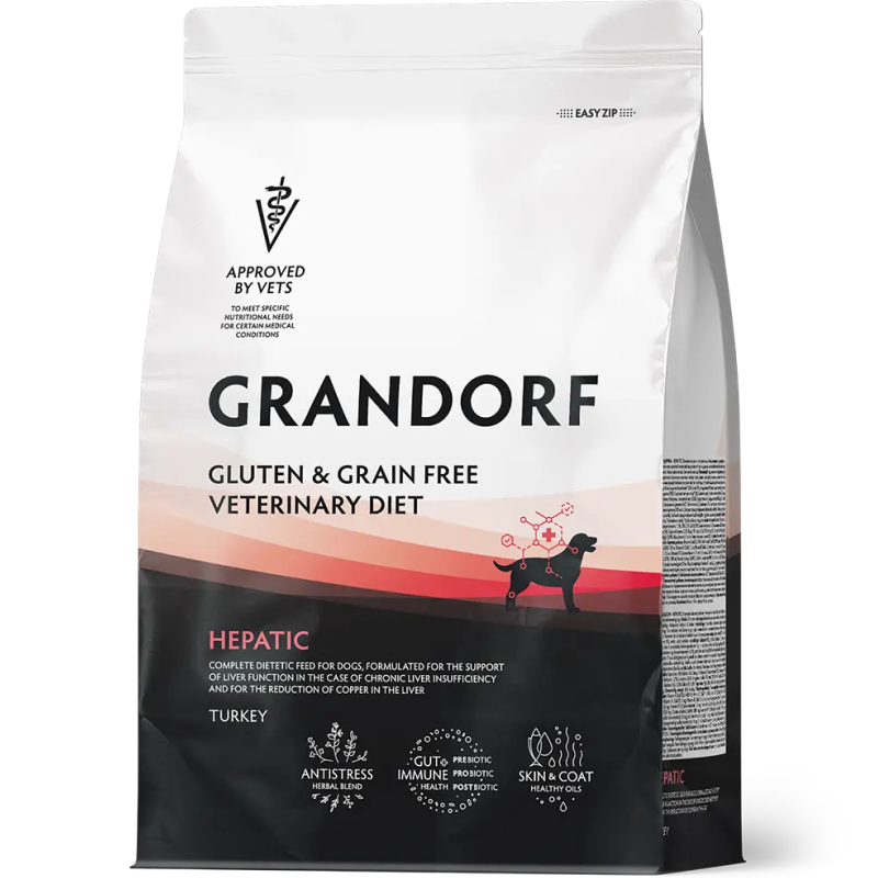 Grandorf Veterinary Diet Dog Hepatic 1кг для Собак, для поддержания функций печени при ХПН