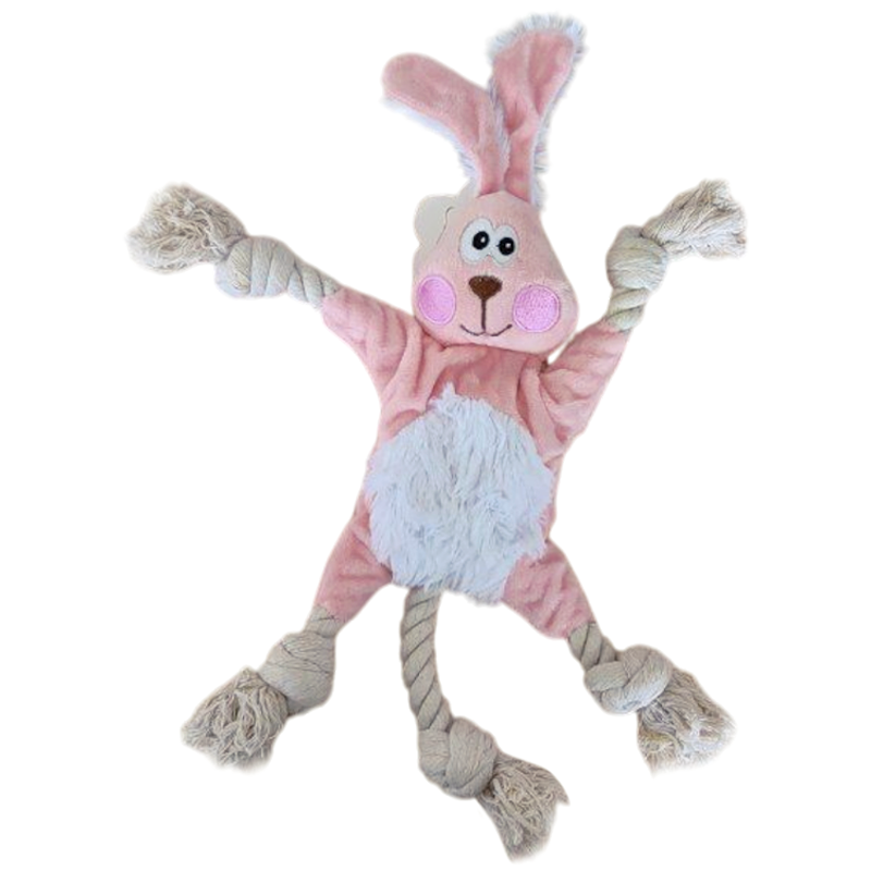 Игрушка TopPet Заяц шуршащий с канатом, 33 см.
