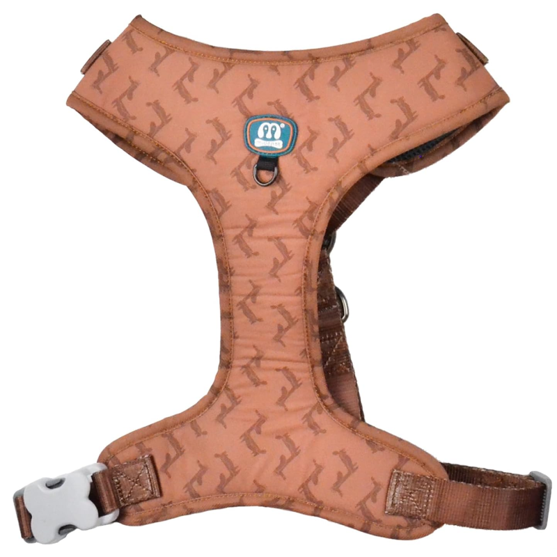 Шлейка Midepet с рисунком S (шея 38см, грудь 38-48см) Коричневая