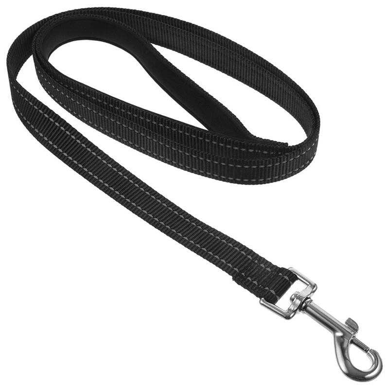 Поводок Nunbell нейлон 15мм*120см Черный со светоотражающей нитью