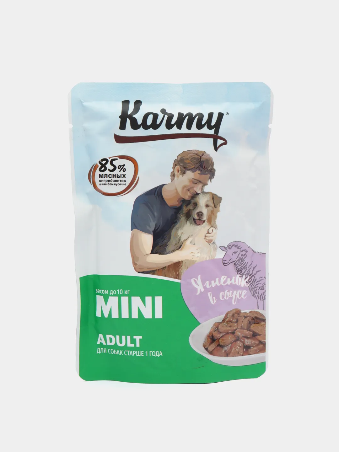 пауч Karmy для Собак мелких пород Ягненок кусочки в соусе 80г