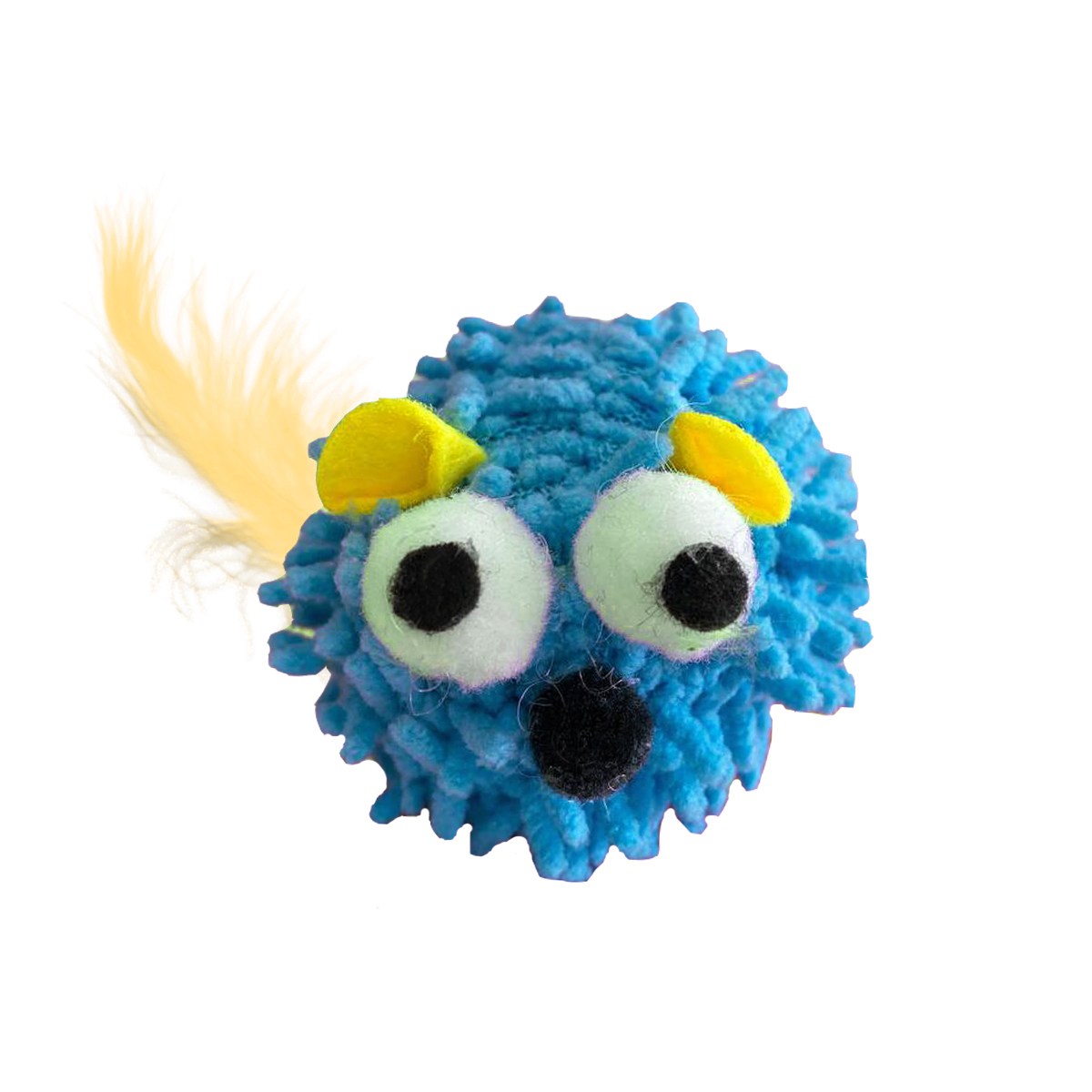 Игрушка Nunbell для кошек Шарик пучеглазый с пером