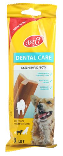 Снек Biff Dental Care с Говядиной для Собак средних пород 77г