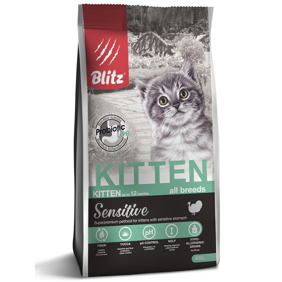 BLITZ Sensitive с Индейкой для Котят  400г