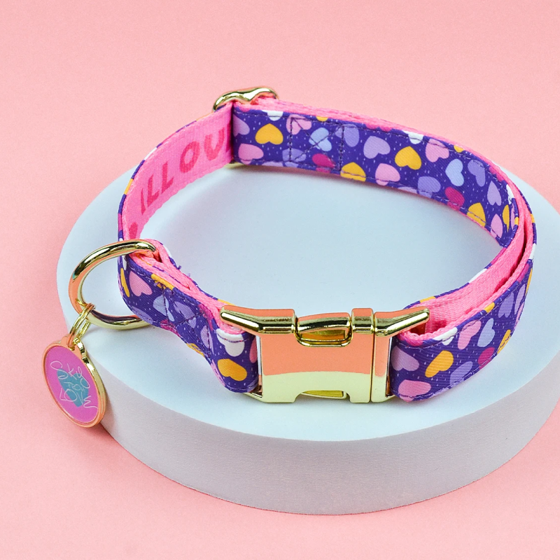 Ошейник MidePet "Color Blooming" S 1,5x20-30 см, сиренево-розовый с рисунком